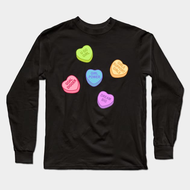 Conversation Hearts - Girl Power - Sticker Pack - Valentines Day Long Sleeve T-Shirt by NOSSIKKO